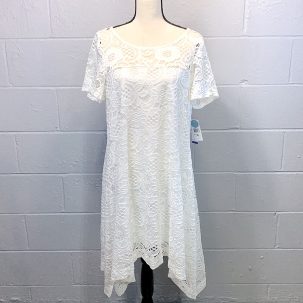 NWT Robbie Bee White Lace Graduation Dress -Women's XL